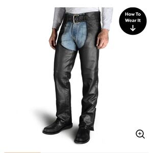 Harley Davidson size L Black Leather Chaps